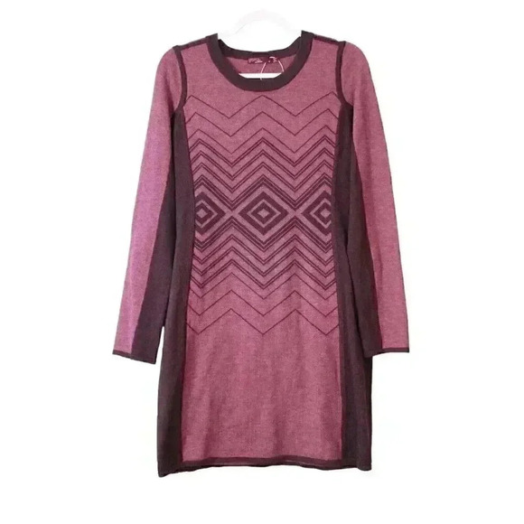 prAna Dresses & Skirts - NWOT Prana Delia Sweater Dress Purple Sangria Wool Blend Long Sleeve Size Small